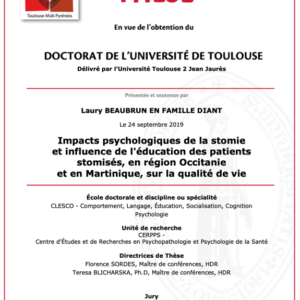 Thèse : Impacts psychologique de la stomie et influence de l’éducation des patients stomisés